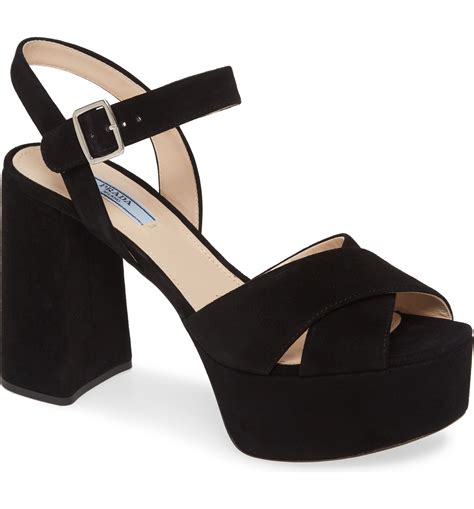 prada suede sandals sale|Prada platform sandals.